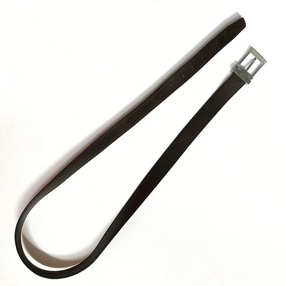 DUNHILL black leather silver square buckle belt - Picture 6 of 10